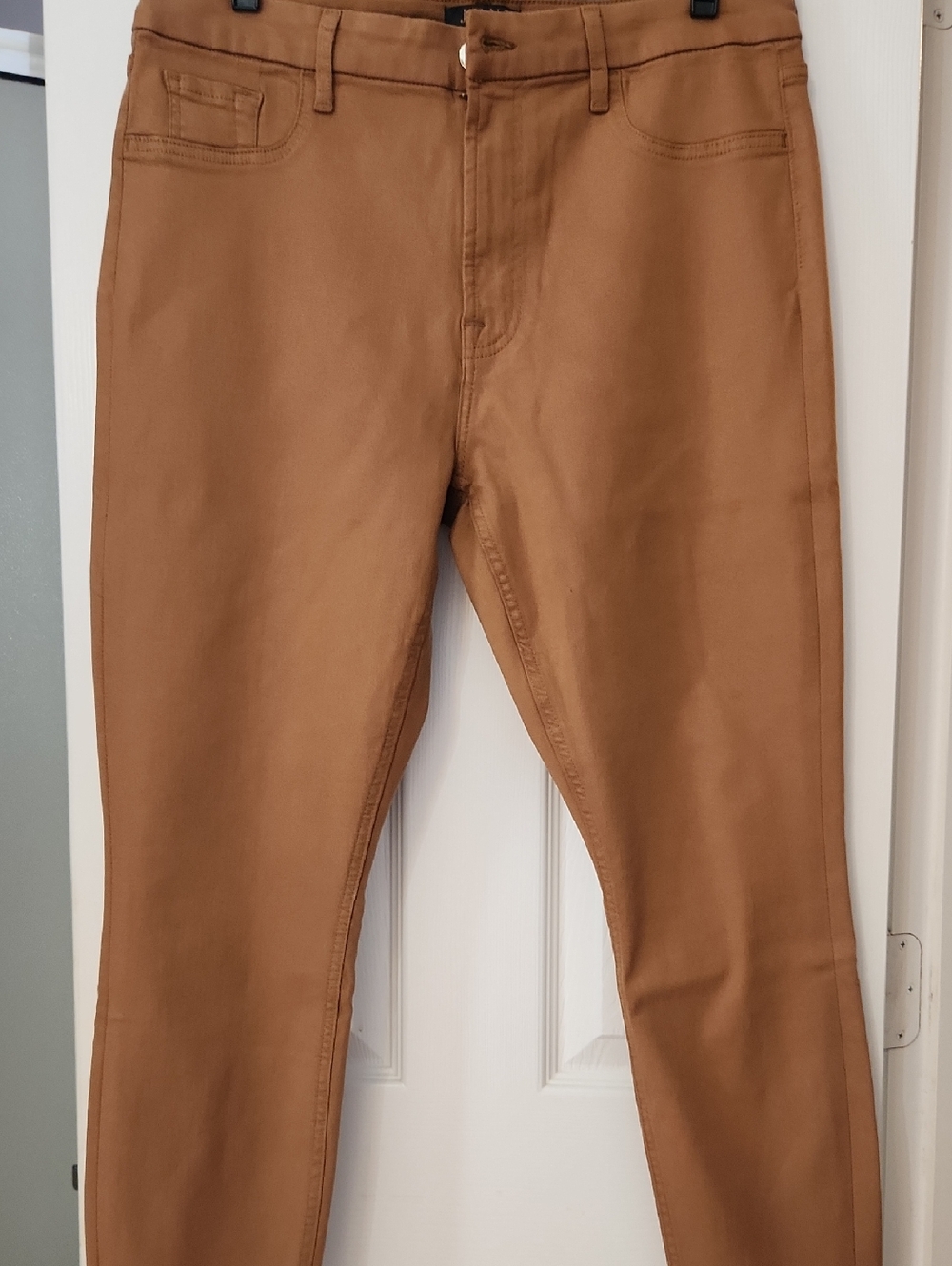 JEN7 By 7 For All Humankind High Rise Coated Slim Fit Caramel Jeans